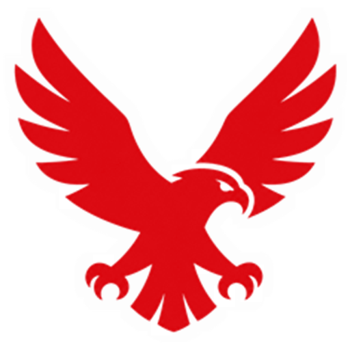 Red eagle with white outline